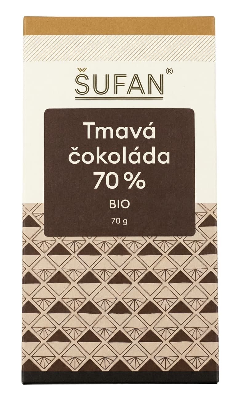 Tmavá čokoláda 70% 70% dark bar packaging by Šufan