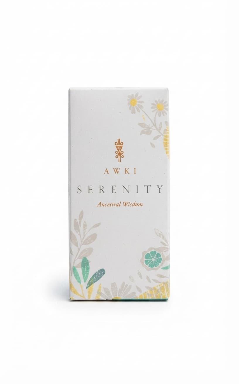 Serenity Chocolate Bar 50g 75% dark bar packaging by AWKI