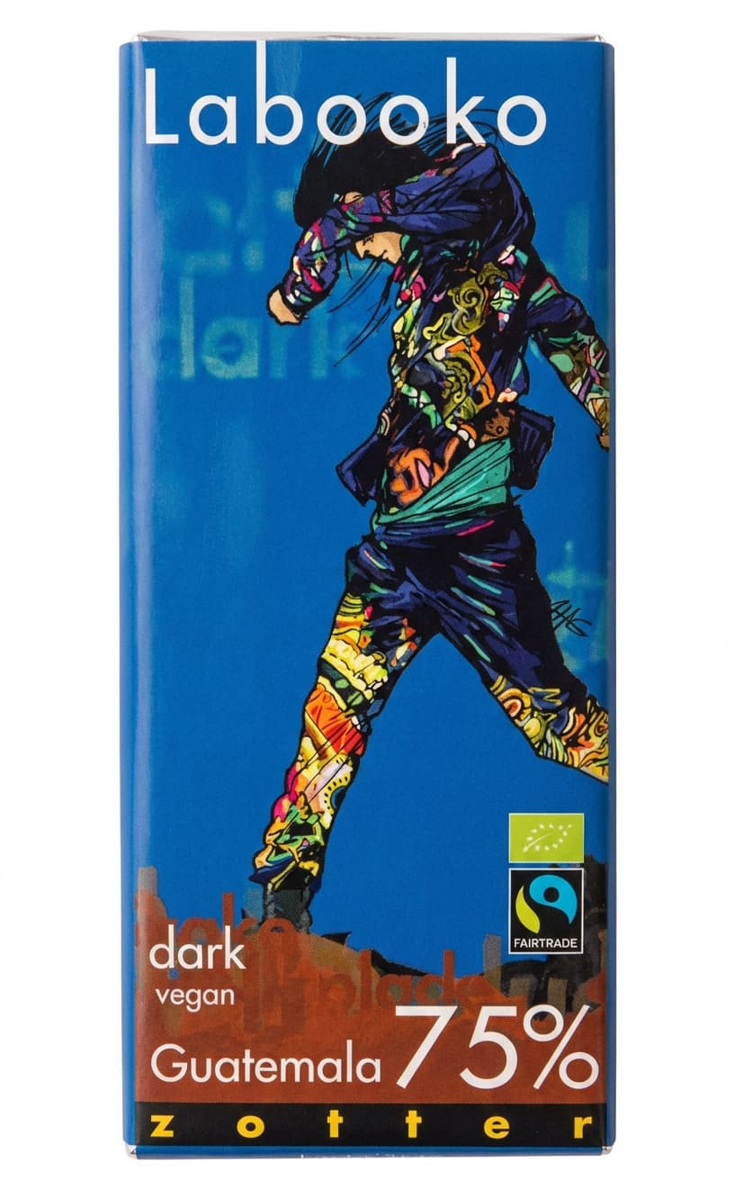 Labooko Guatemala 75% 75% dark bar packaging by Zotter