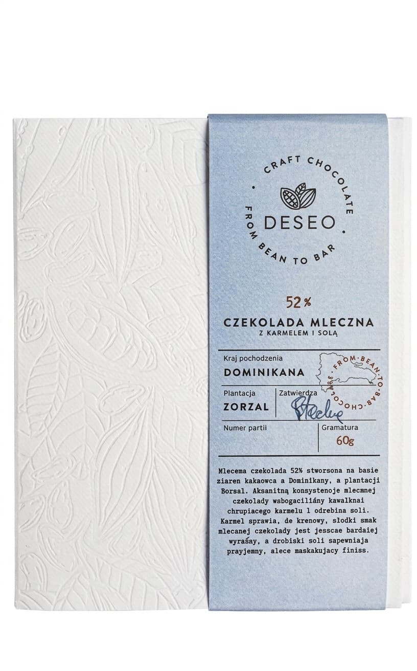 Mleczna z Karmelem i Solą 52% 52% milk bar packaging by Deseo