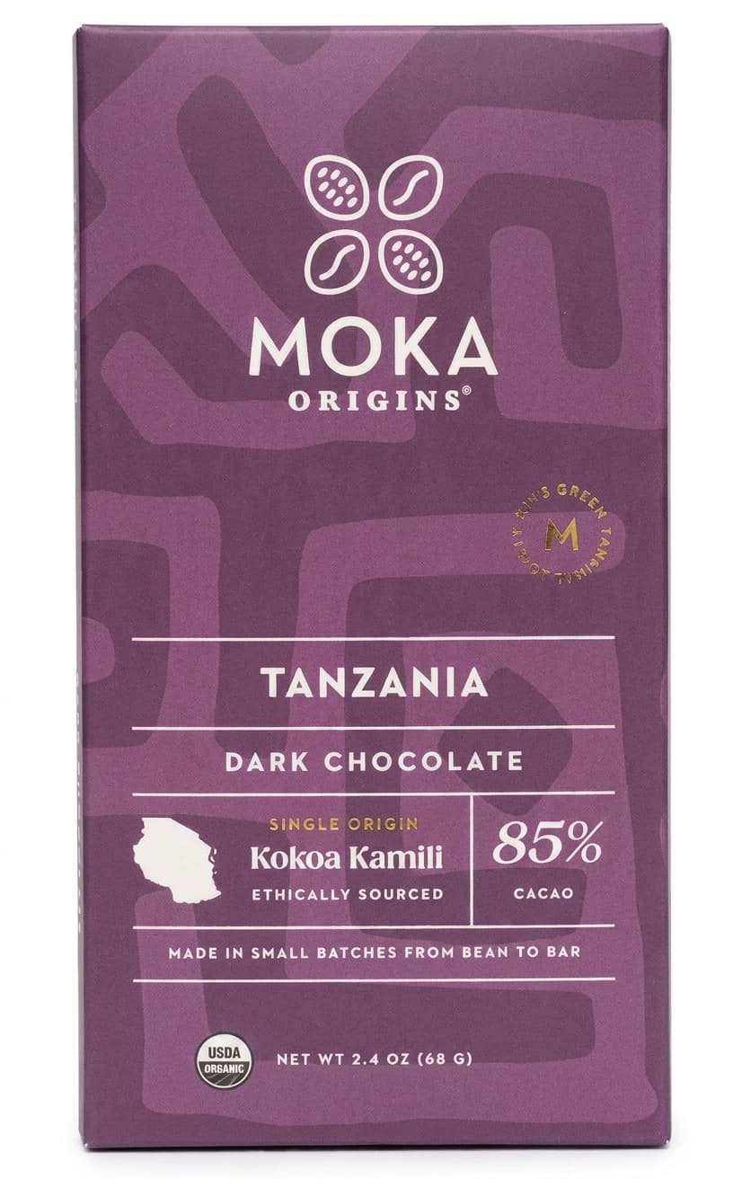 Tanzania 85% 85% dark bar packaging by Moka Origins