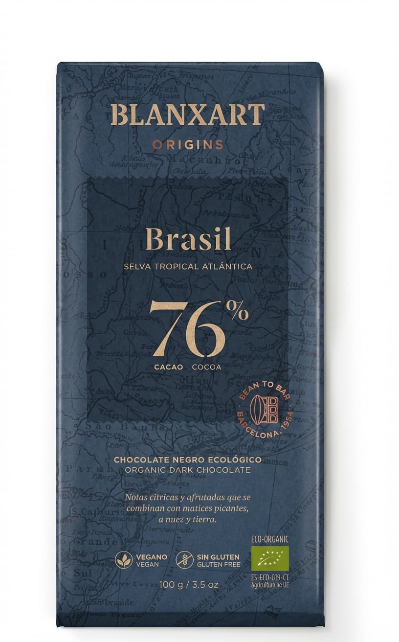 Brasil 76% 76% dark bar packaging by Blanxart