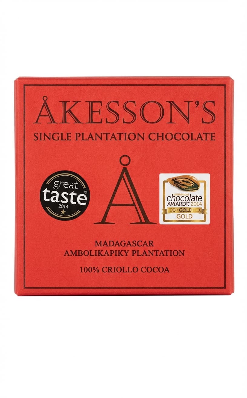 Ambolikapiky Plantation 100% Criollo Cocoa 100% dark bar packaging by Åkesson's