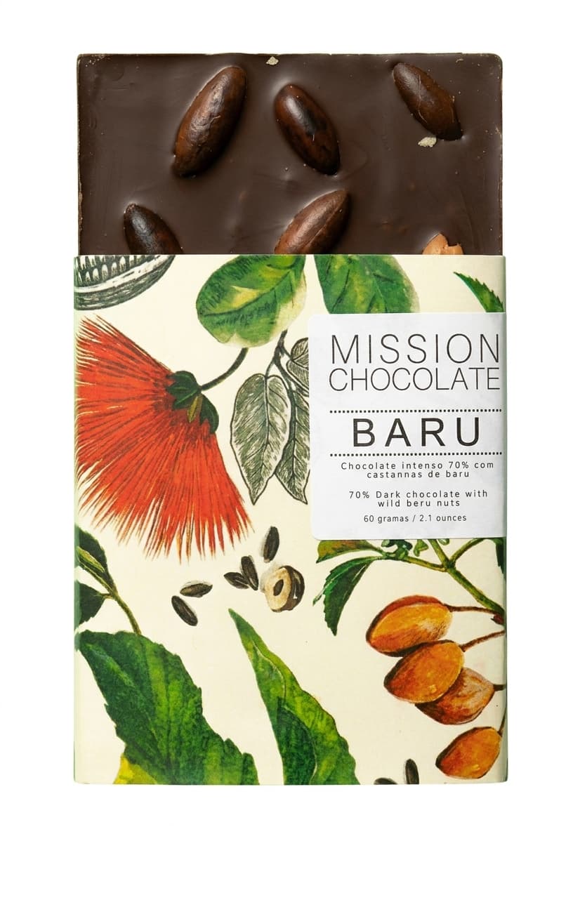 Baru 70% 70% dark bar packaging by Mission Chocolate