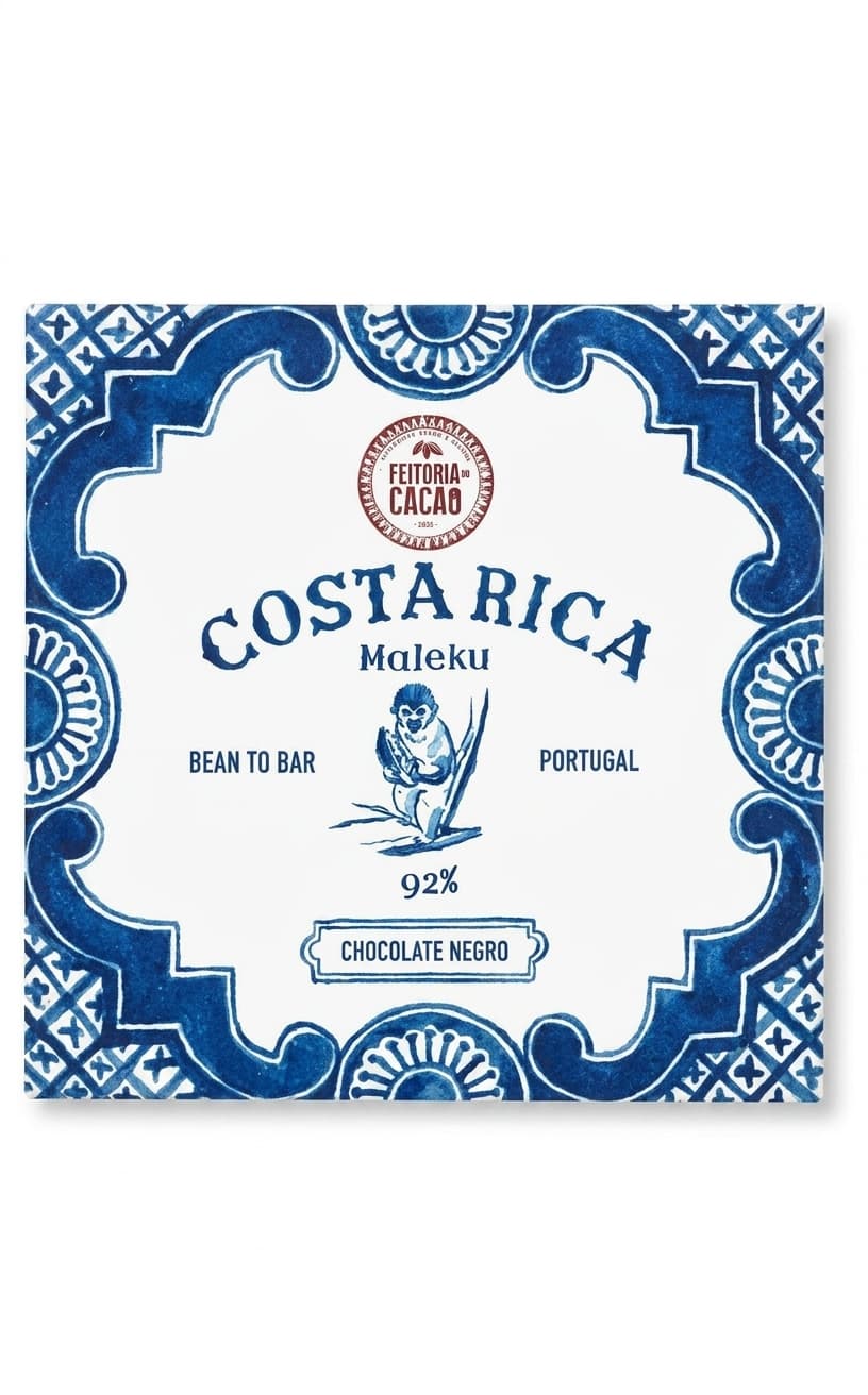 Costa Rica Maleku 92% 92% dark bar packaging by Feitoria do Cacao