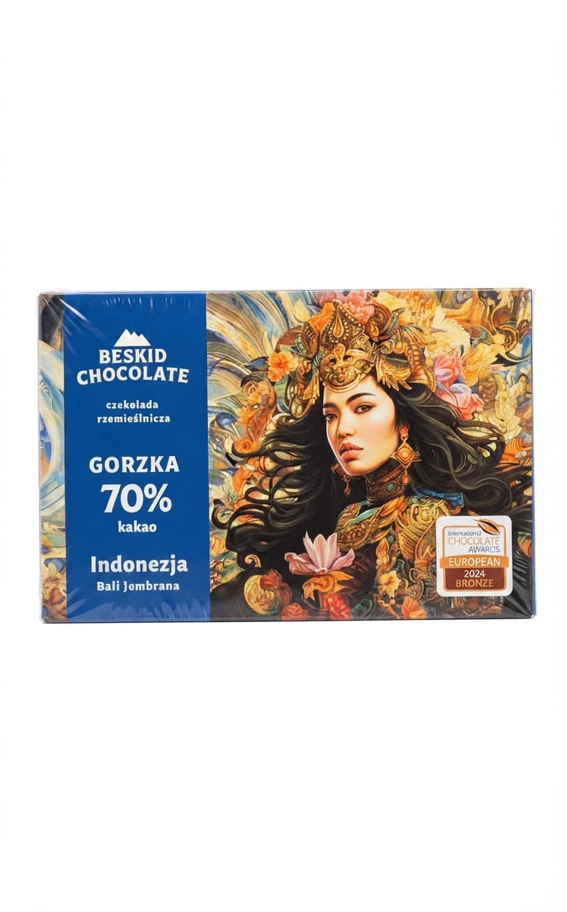 Indonezja 70% 70% dark bar packaging by Beskid Chocolate
