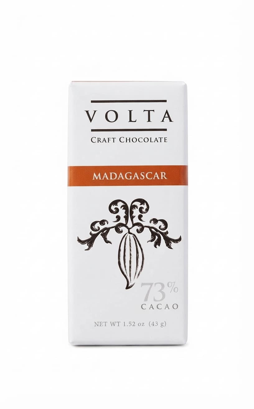 Madagascar 73% 73% dark bar packaging by Forté Chocolate