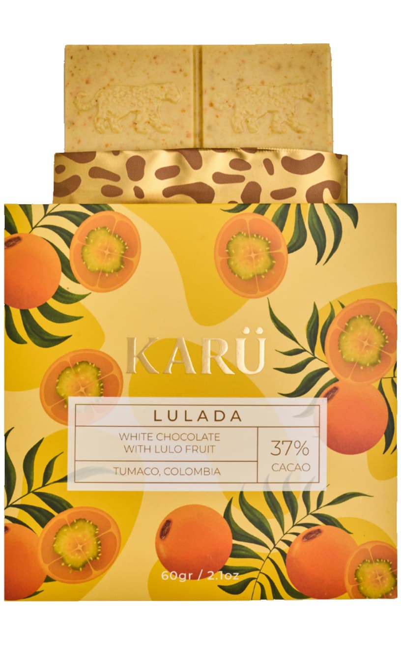 Lulada White 37% white bar packaging by KARÜ
