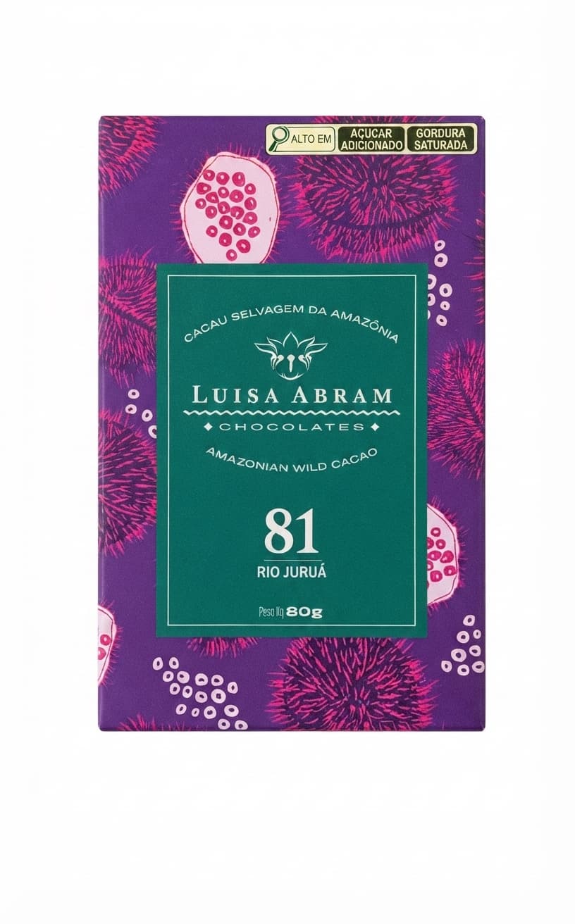Rio Juruá 81% 81% dark bar packaging by Luisa Abram