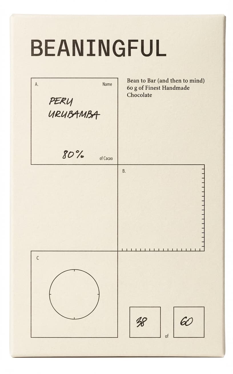 Peru Urubamba 80% 80% dark bar packaging by Beaningful