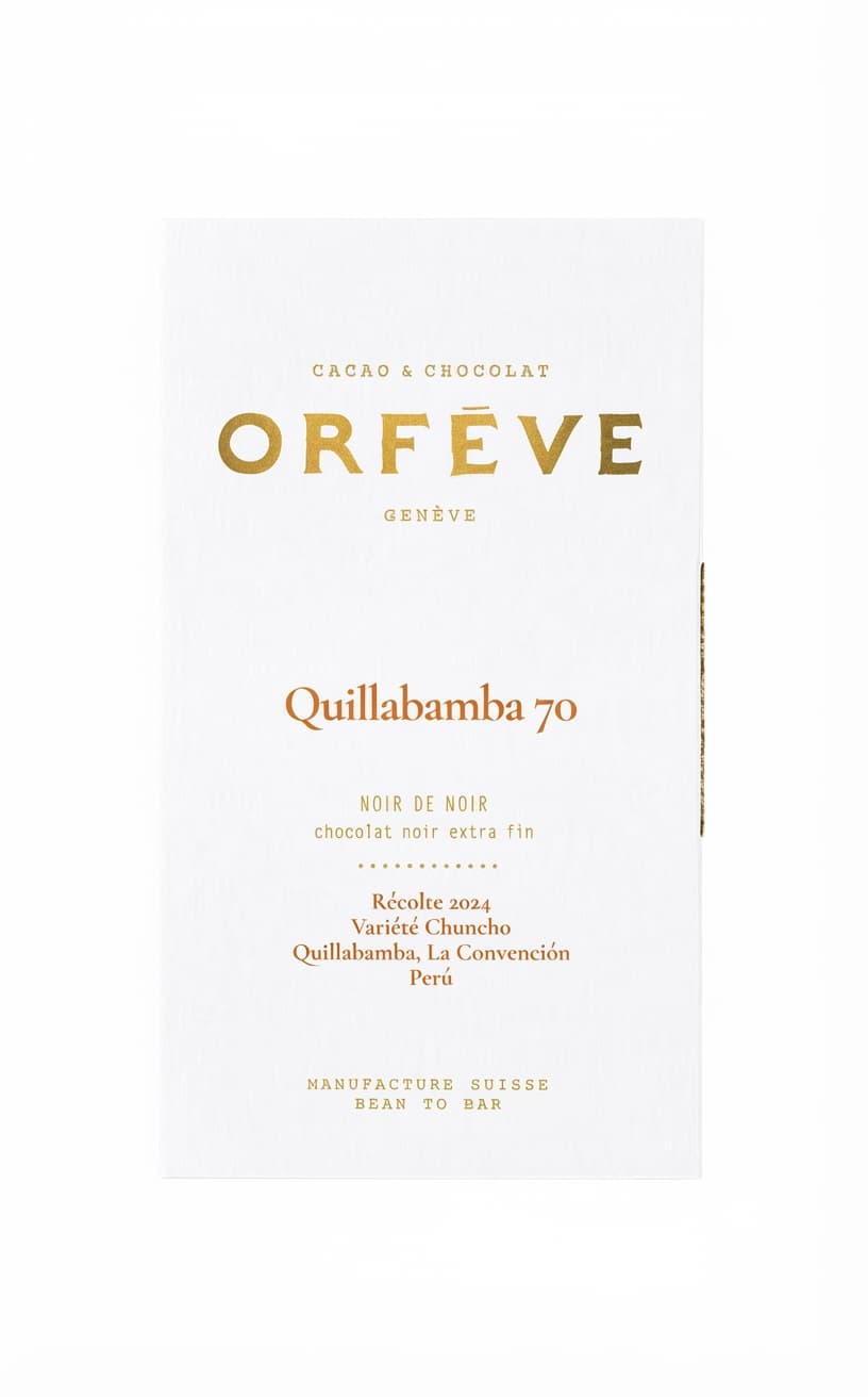 Quillabamba 70% 70% dark bar packaging by Orfève