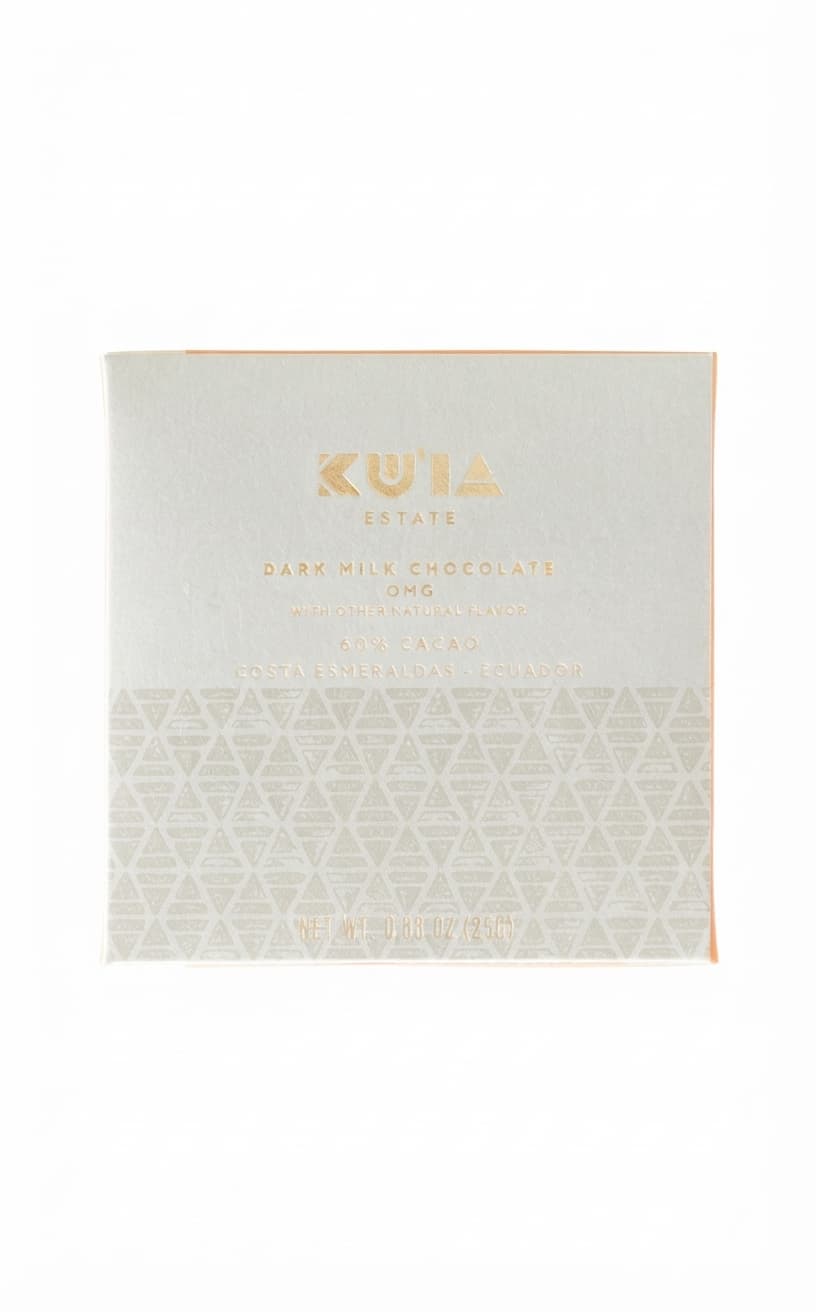 Orange Mango Guava Dark Milk 60% 60% milk bar packaging by Maui Ku'ia Estate Chocolate