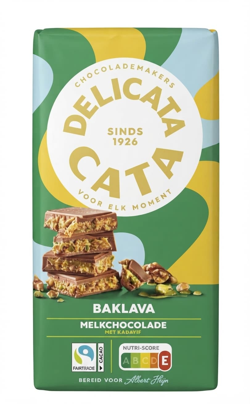 Baklava 36% milk bar packaging by Delicata