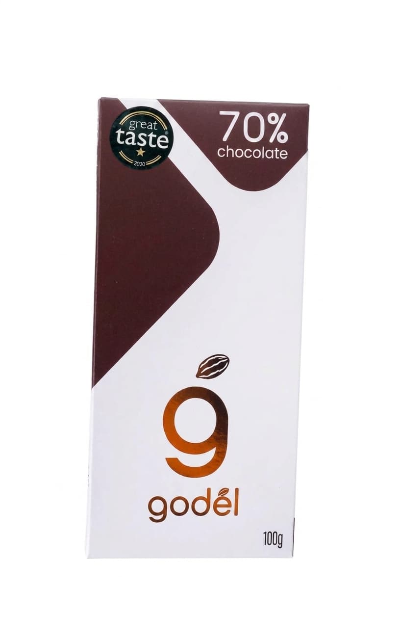 70% chocolate bar 70% dark bar packaging by godél