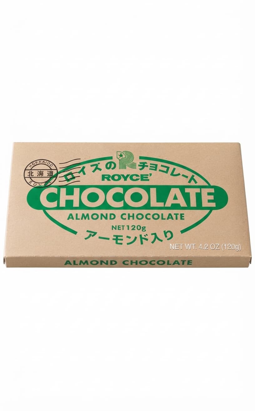 Almond null% milk bar packaging by Royce'