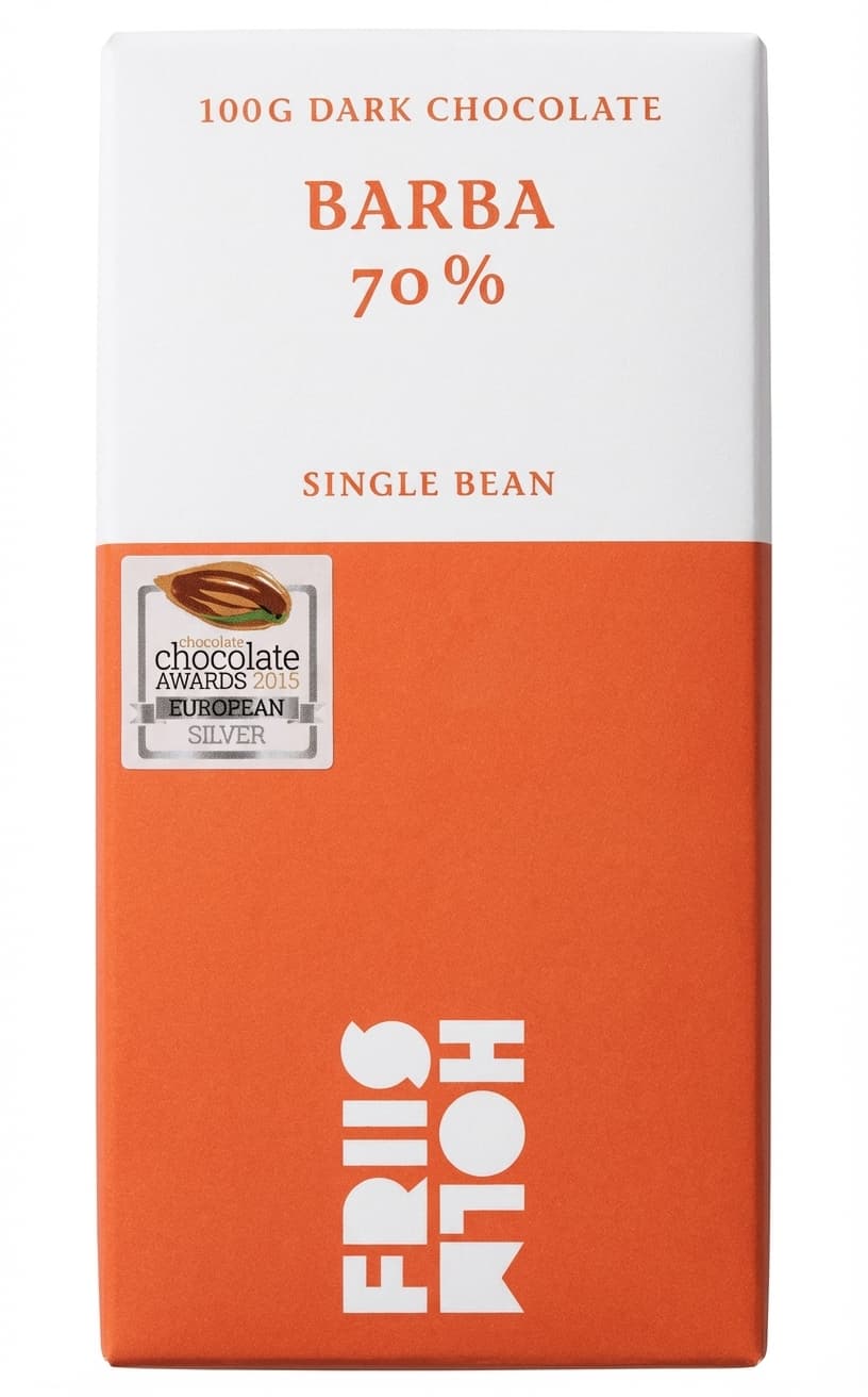 Barba 70% 70% dark bar packaging by Friis Holm