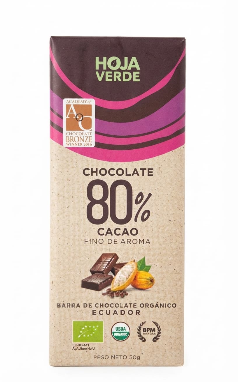 80% 80% dark bar packaging by Hoja Verde