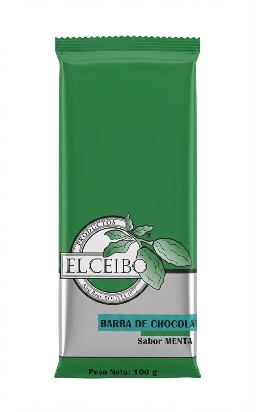 Menta dark bar packaging by El Ceibo