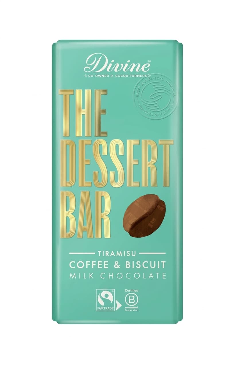 Tiramisu 38% milk bar packaging by Divine