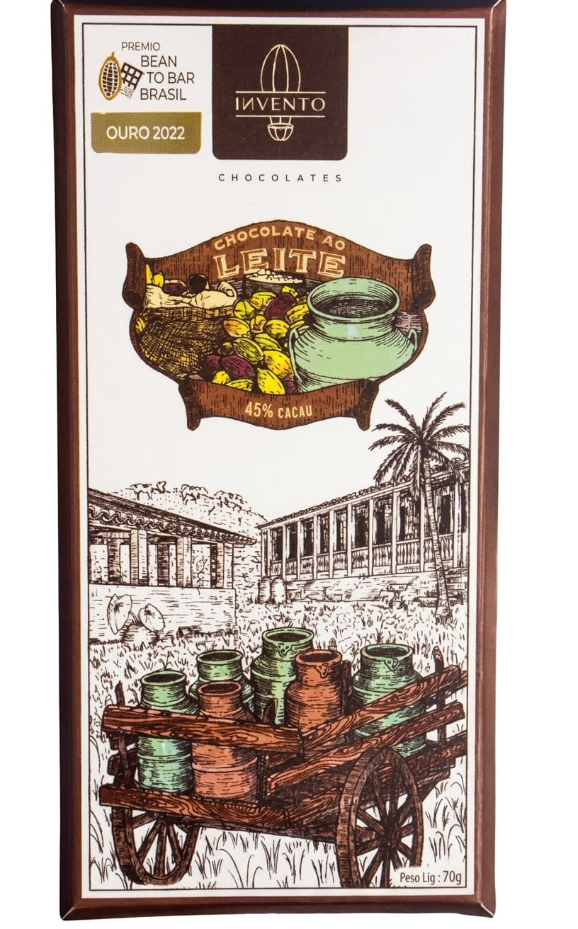 Chocolate ao Leite 45% 45% milk bar packaging by Invento