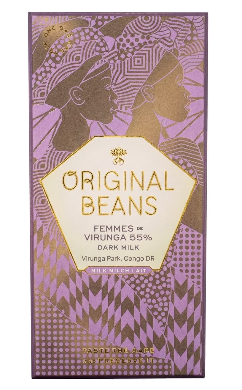 Femmes de Virunga 55% 55% milk bar packaging by Original Beans