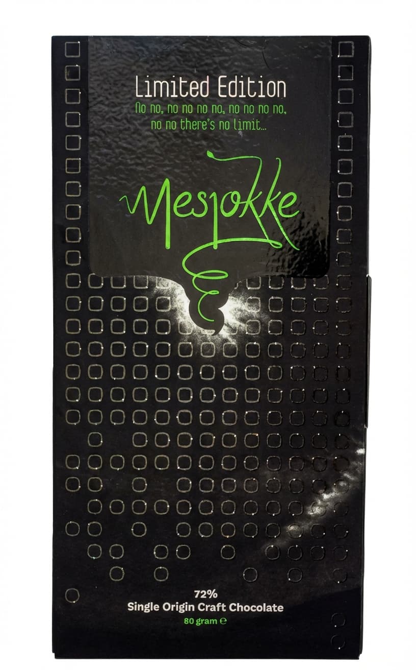 Limited Edition #5 72% dark bar packaging by Mesjokke