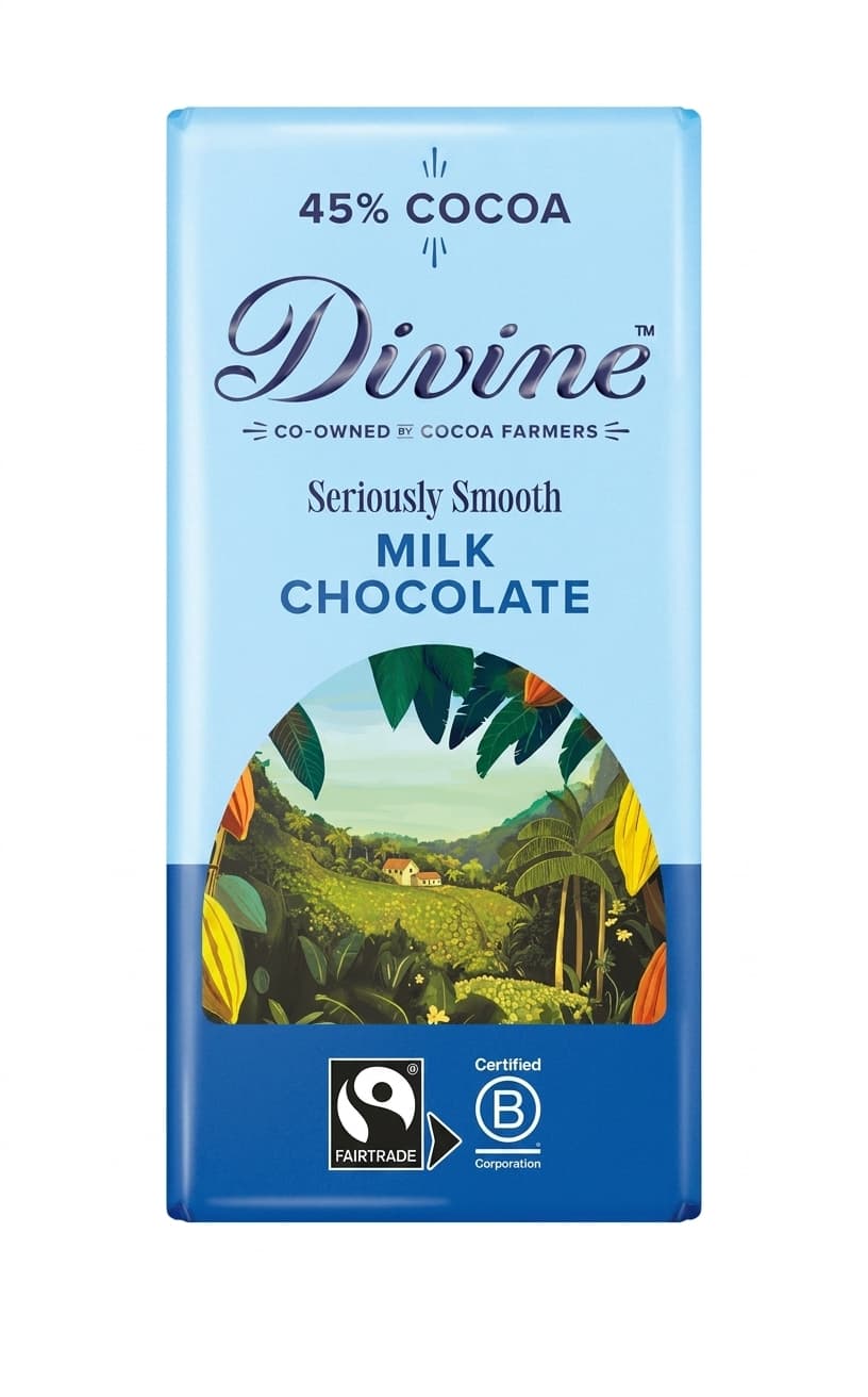 Milk 45% 45% milk bar packaging by Divine