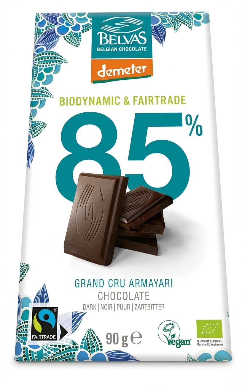 Grand Cru Armayari 85% 85% dark bar packaging by Belvas