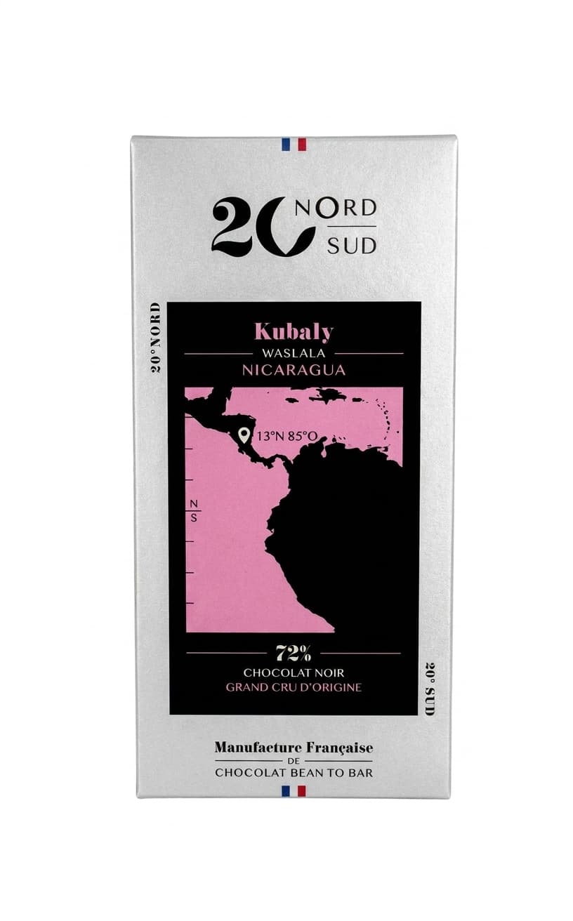 Kubaly Waslala 72% 72% dark bar packaging by 20nord20sud