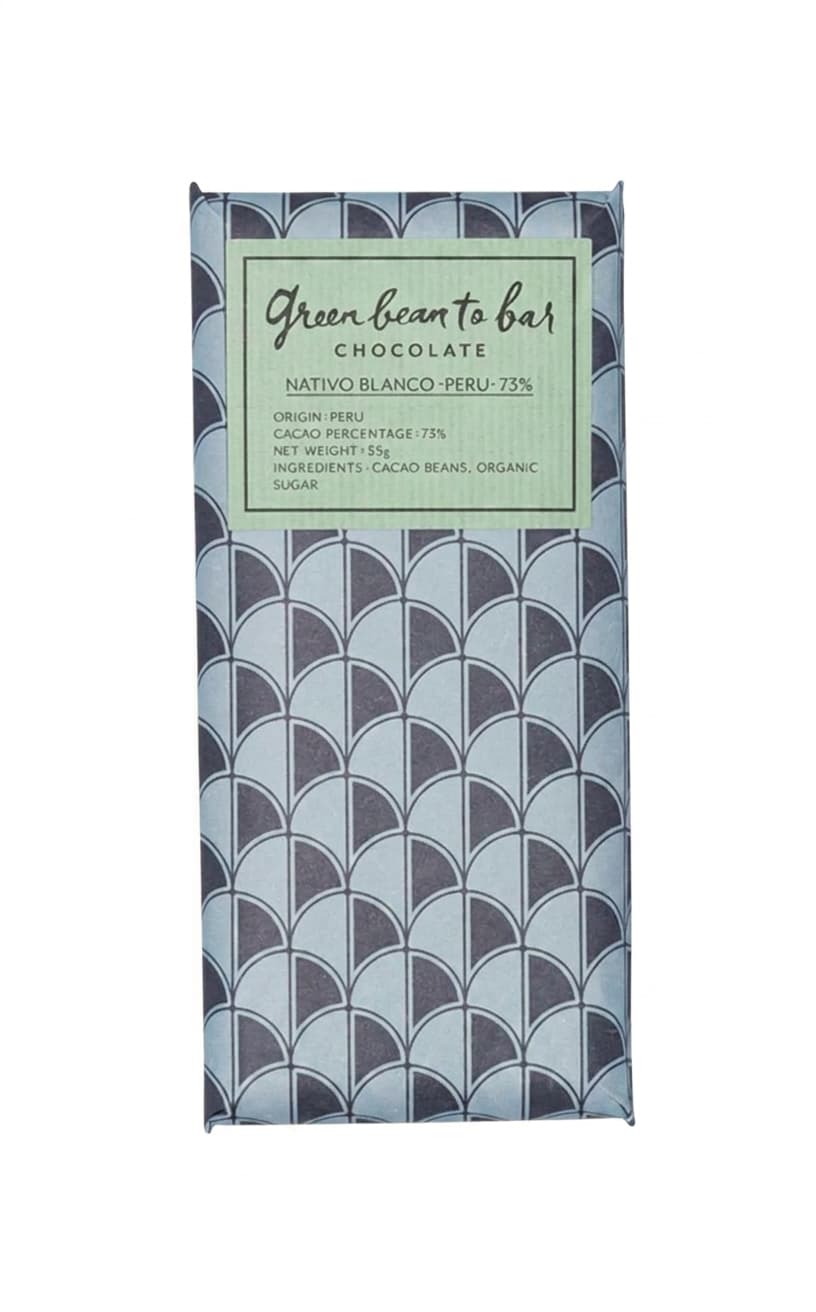 Nativo Blanco - Peru - 73% 73% dark bar packaging by Green Bean to Bar Chocolate
