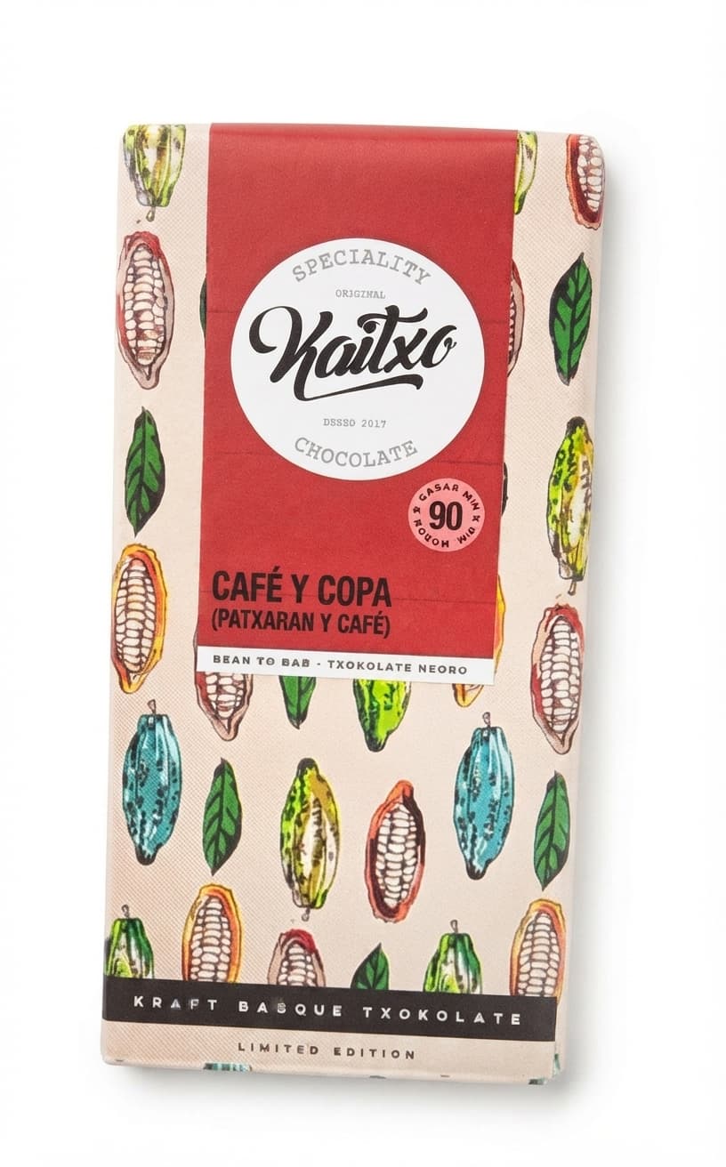 Café y Copa 90% dark bar packaging by Kaitxo