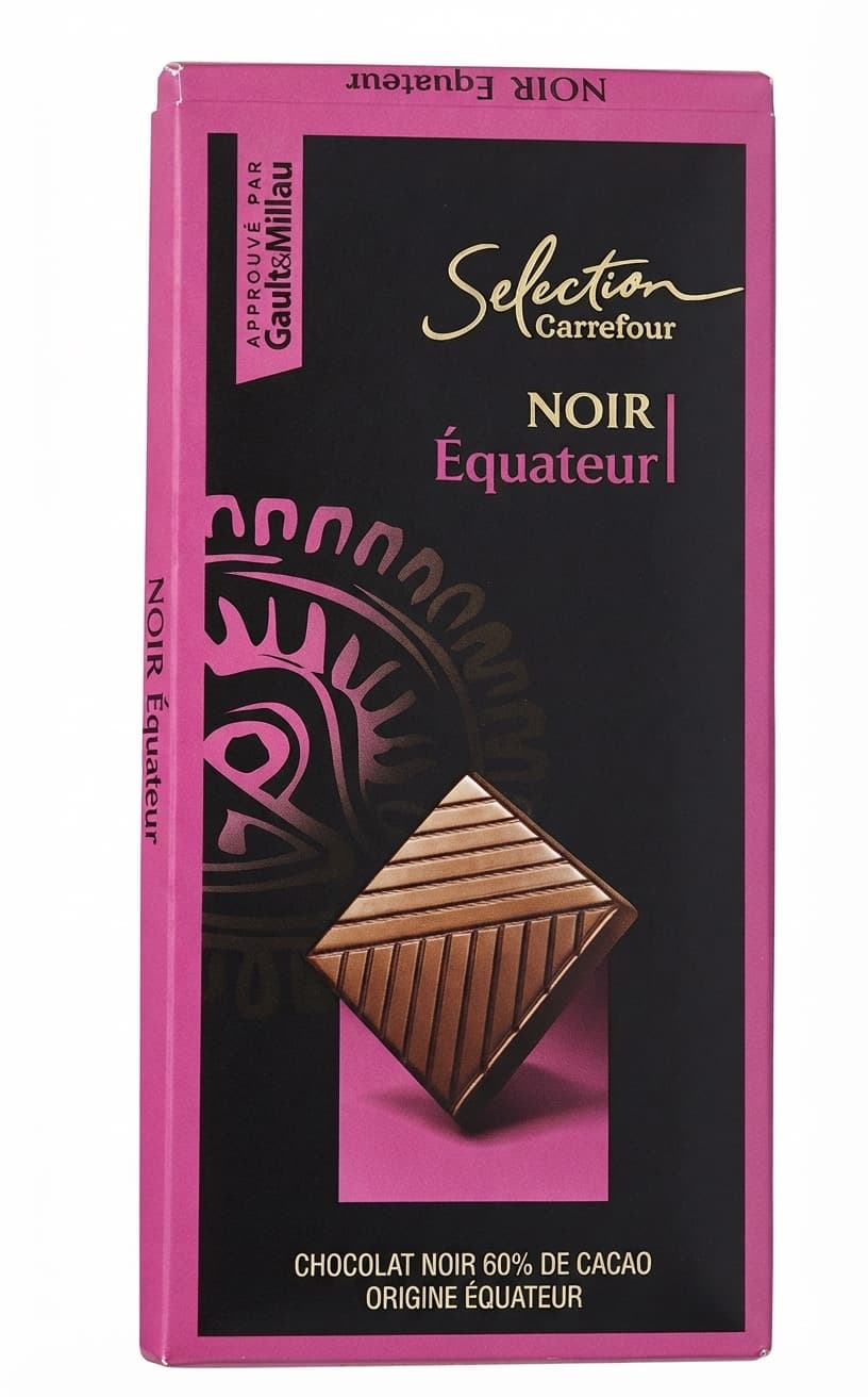 Selection Noir Équateur 60% 60% dark bar packaging by Carrefour