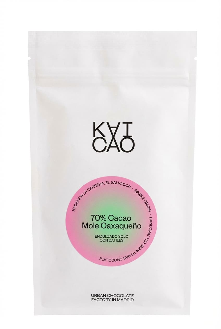 Mole Oaxaqueño 70% dark bar packaging by KAICAO