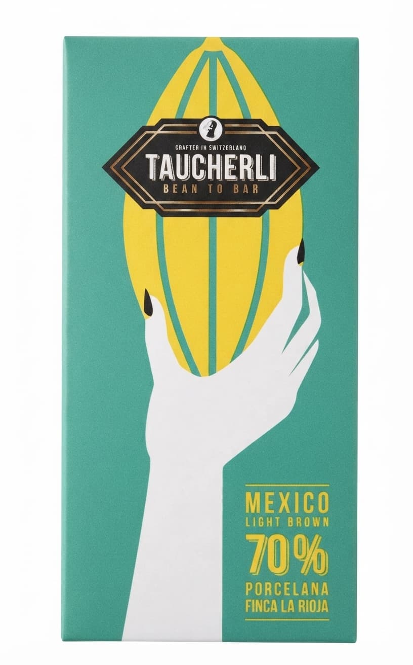 Porcelana 70% 70% dark bar packaging by Taucherli