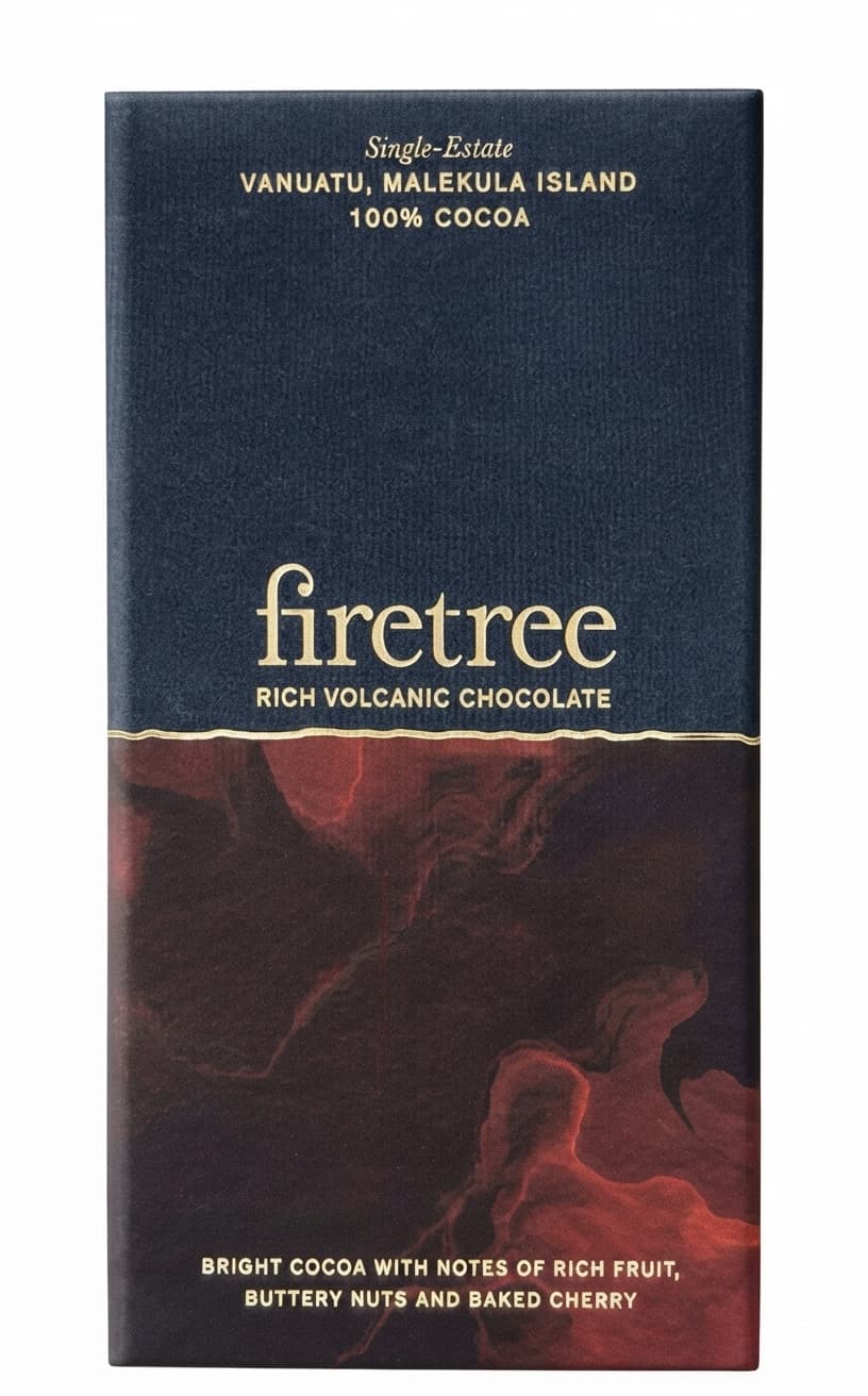 Vanuatu Malekula Island 100% 100% dark bar packaging by firetree