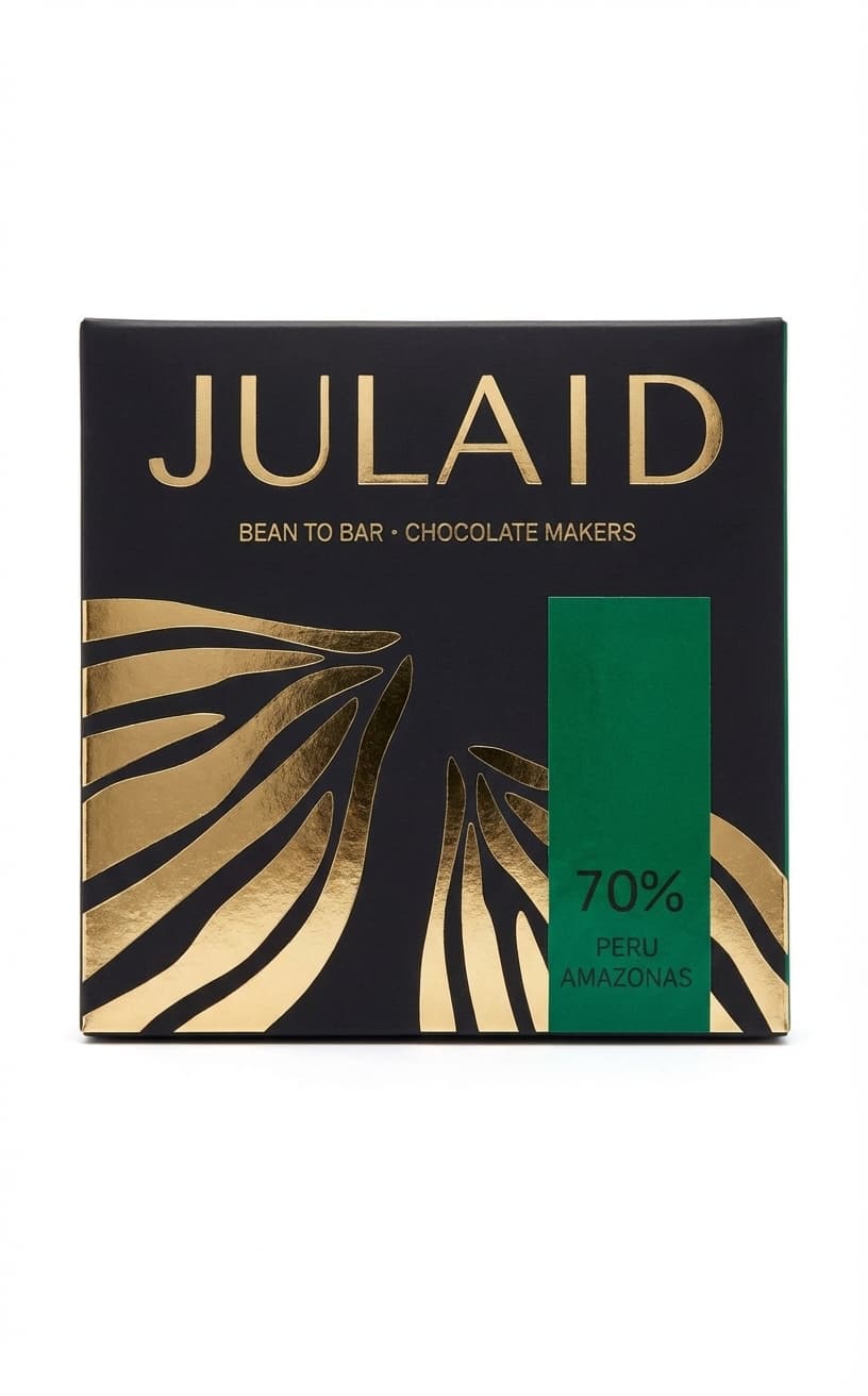 70% Peru Amazonas 70% dark bar packaging by JULAID