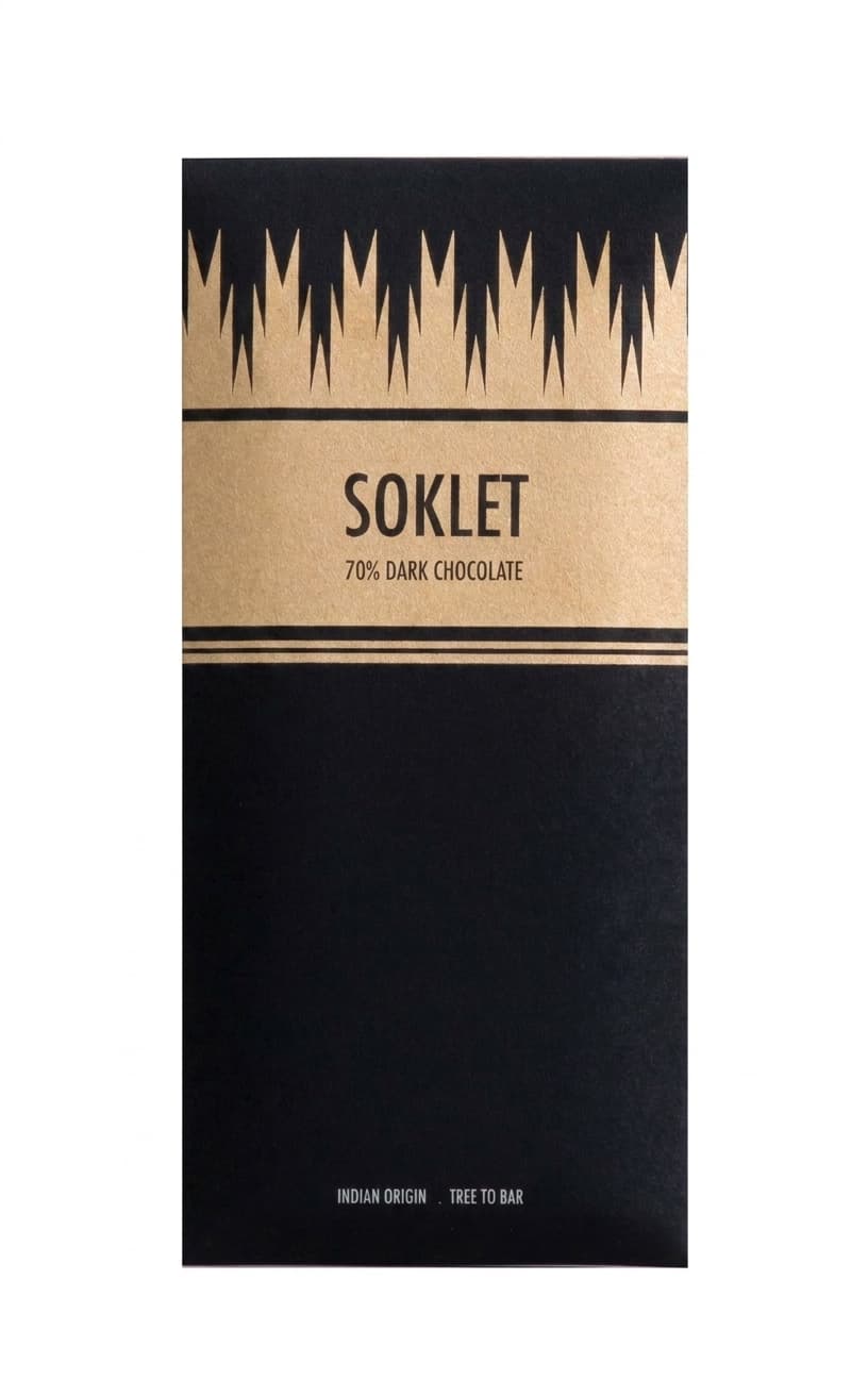 India 70% 70% dark bar packaging by Soklet