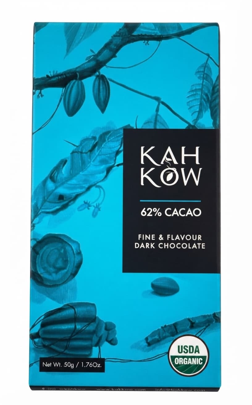 62% 62% dark bar packaging by Kah Kow