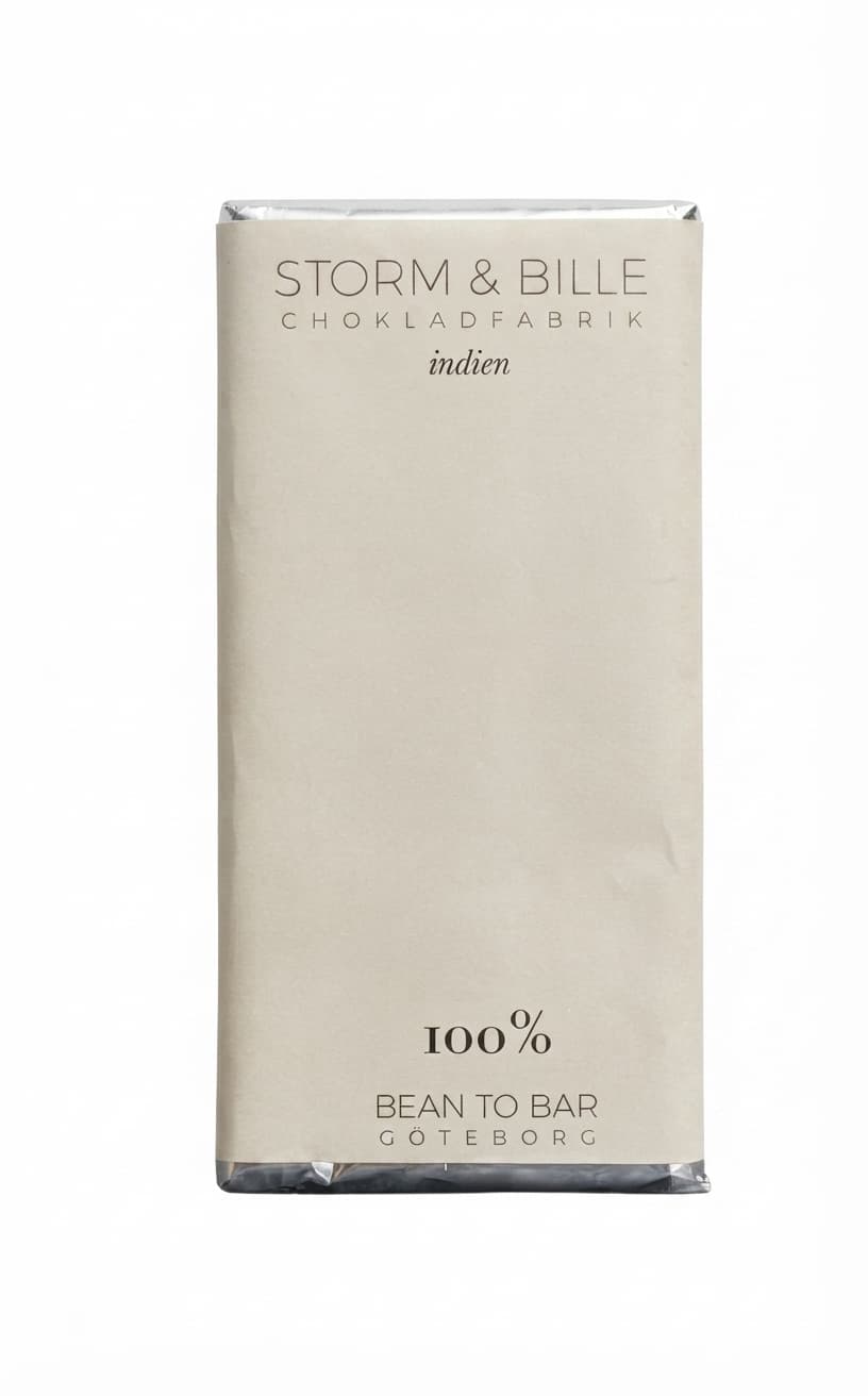 Indien 100% 100% dark bar packaging by Storm & Bille
