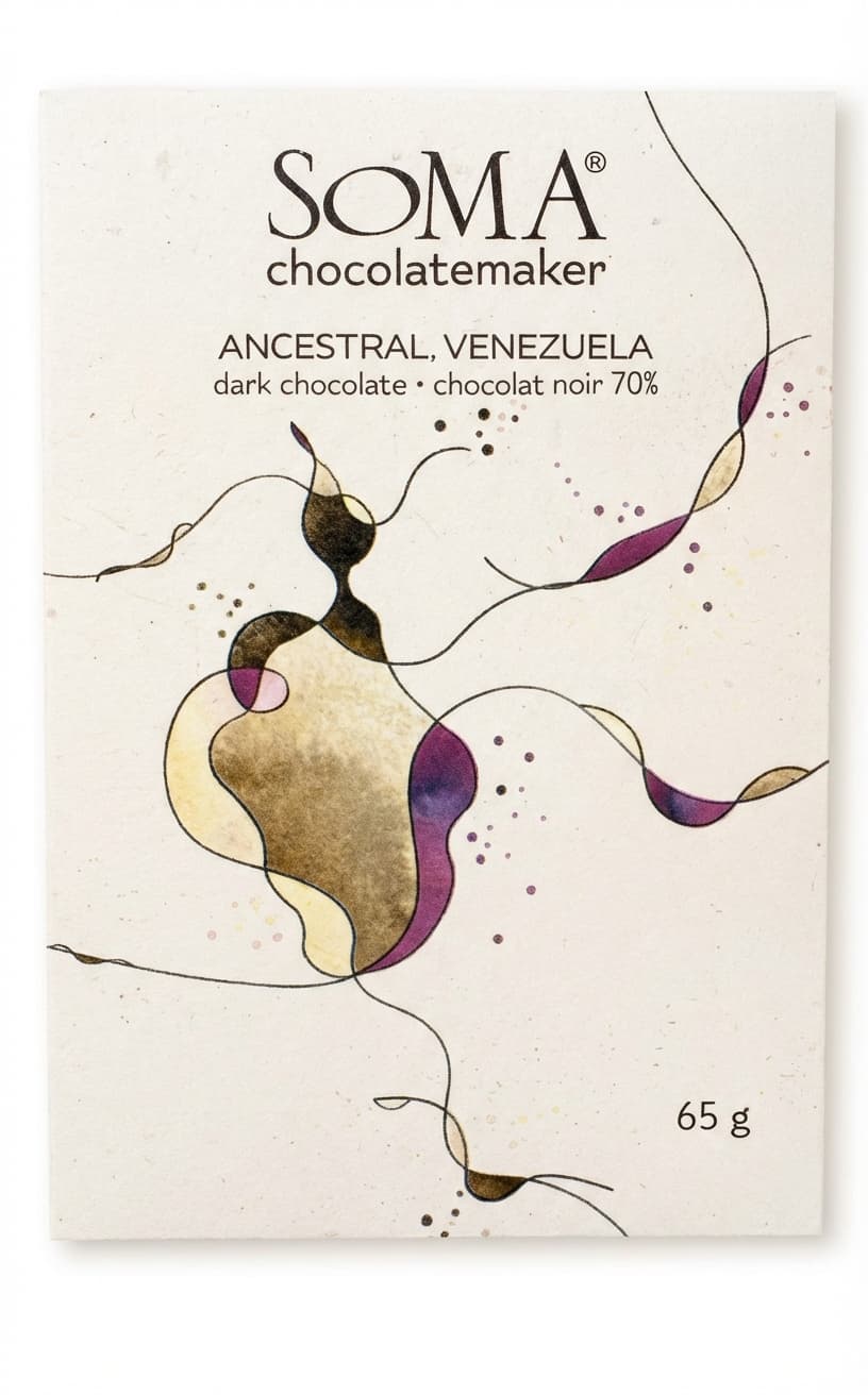 Ancestral 70% 70% dark bar packaging by SOMA