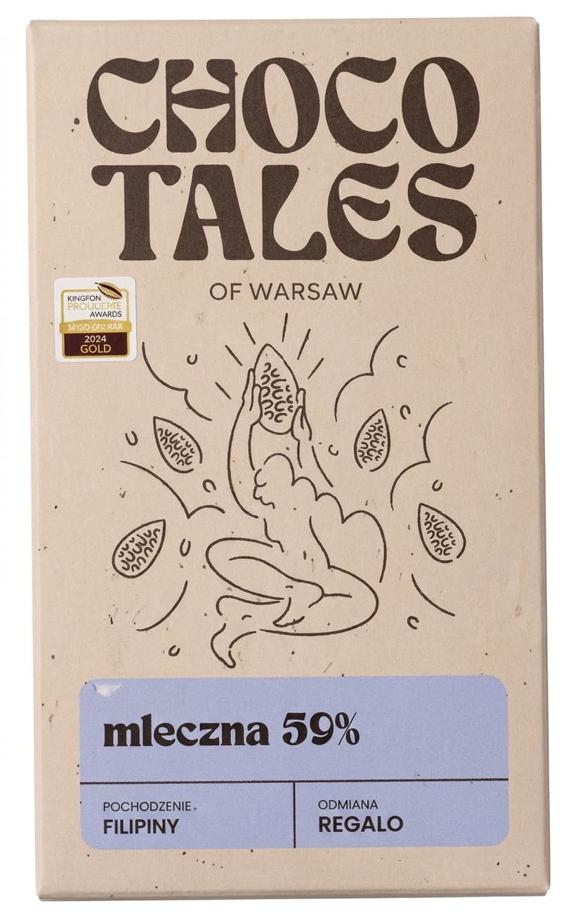 Mleczna 59% 59% milk bar packaging by Choco Tales