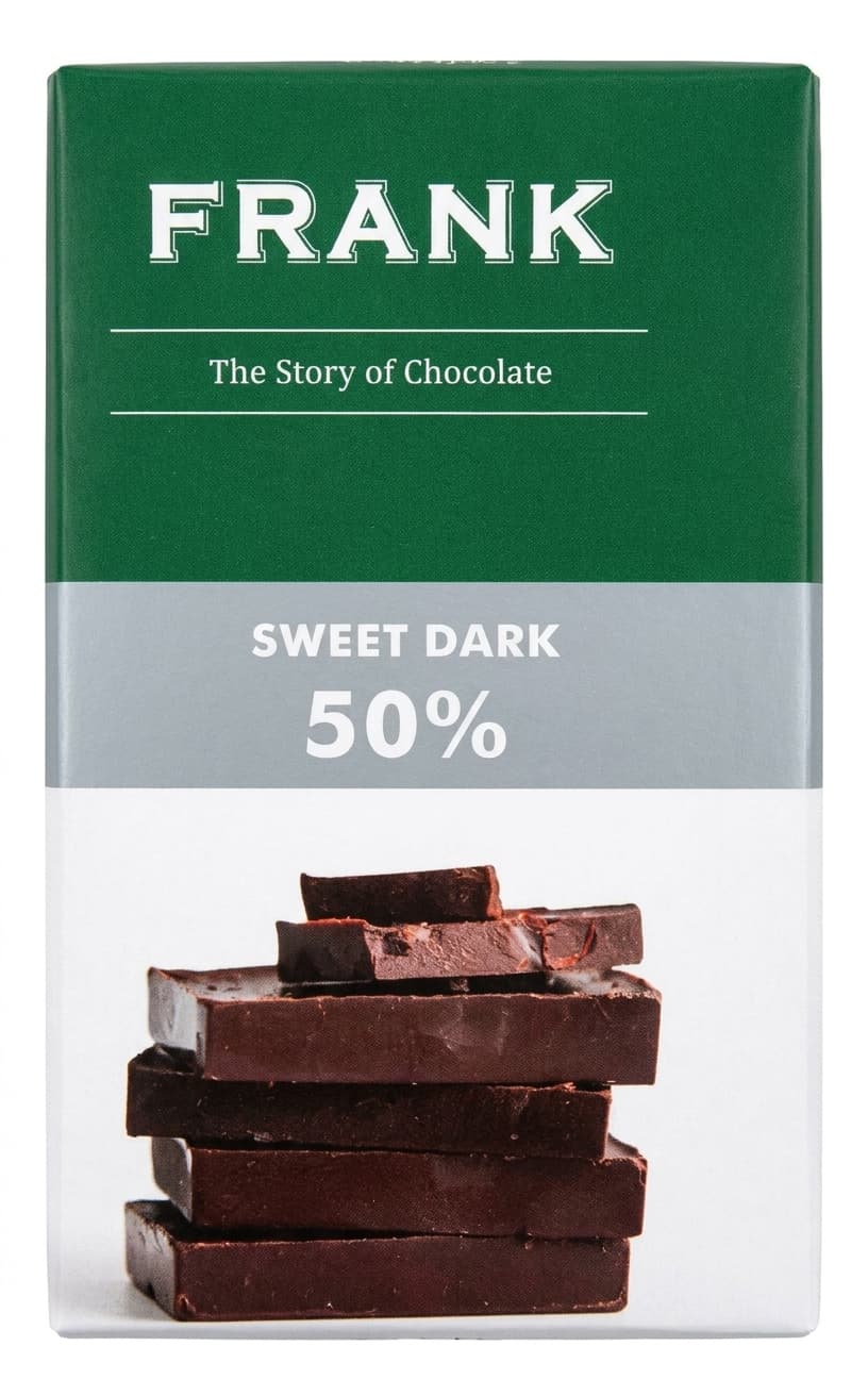 Sweet Dark 50% 50% dark bar packaging by Didier & Frank