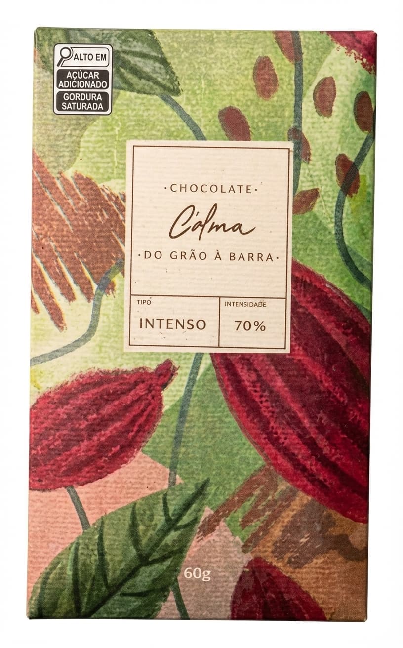 Intenso 70% 70% dark bar packaging by C'alma