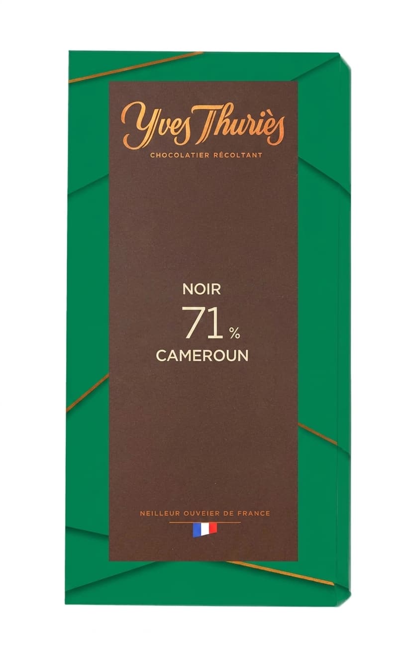 Cameroon 71% 71% dark bar packaging by Yves Thuriès