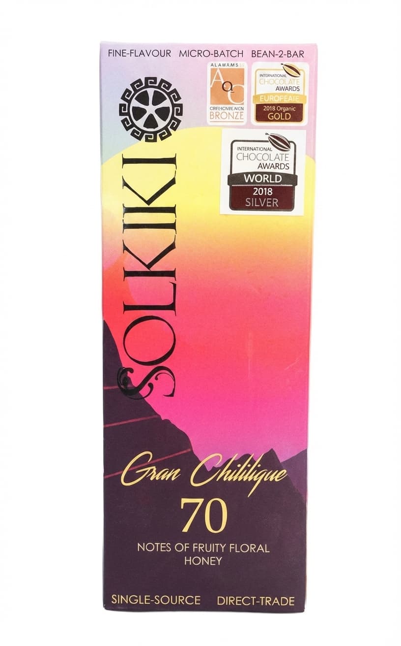 Gran Chililique 70 70% dark bar packaging by SOLKIKI