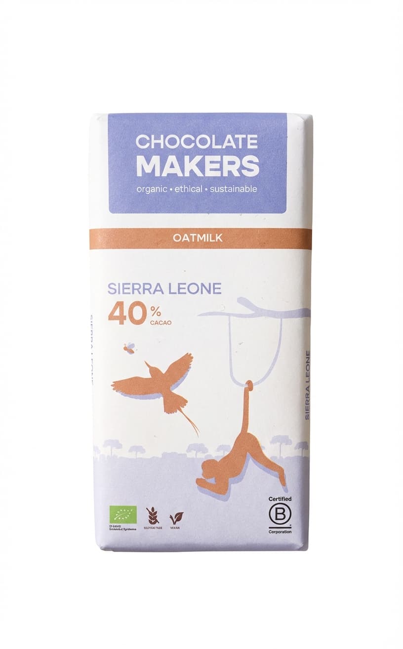 Sierra Leone 40% 40% milk bar packaging by Chocolate Makers