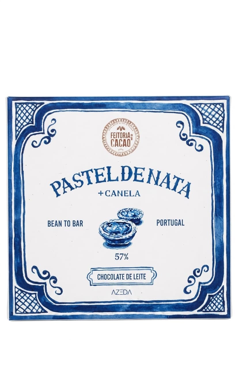 Pastel de Nata + Canela 57% milk bar packaging by Feitoria do Cacao
