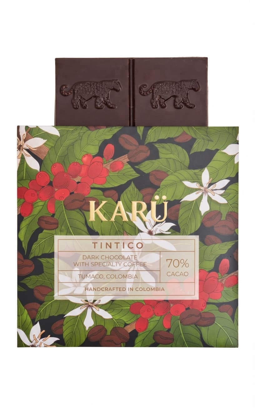 Tintico 70% 70% dark bar packaging by KARÜ