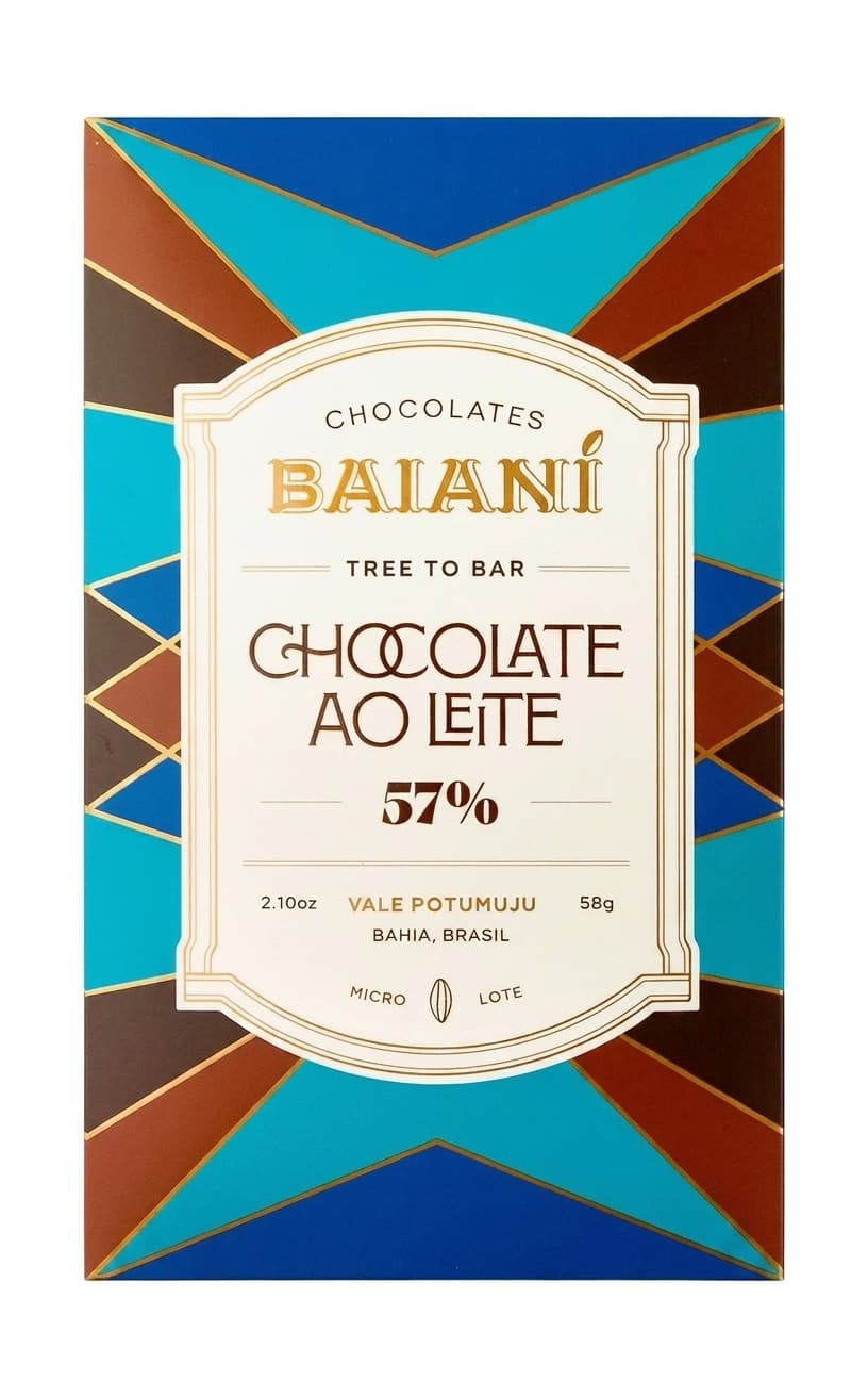 Ao Leite 57% 57% milk bar packaging by Baianí