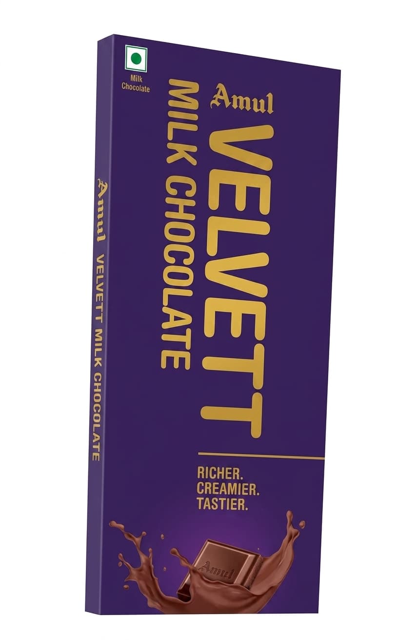 Velvett null% milk bar packaging by Amul